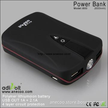 Adivolt 8000mAh double USB charger for iPad and smartPhone